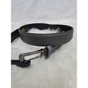 Brand New Stacy Adams Men's 34" Crocodile Snake Print Leather Belt Green Silver‎